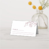 Boho Floral Line Art  Wedding Table Place Card (Voorkant)