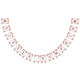 Boho Floral Little Pumpkin Birthday Bunting Banner