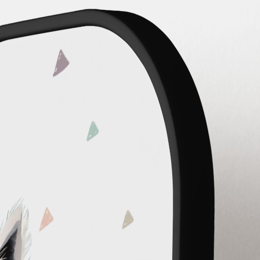 Boho Floral Llama Wildflowers Monogram Pickleball Paddle (Links Detail)