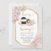 Boho Floral Love is Brouwerij Coffee Invitation Kaart (Voorkant)