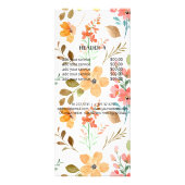 Boho Floral Make-up Artiest Prijs Lijst Sjabloon Reclamekaart (Achterkant)