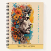 Boho Floral Male Profile Journal / Notebook (Devant)