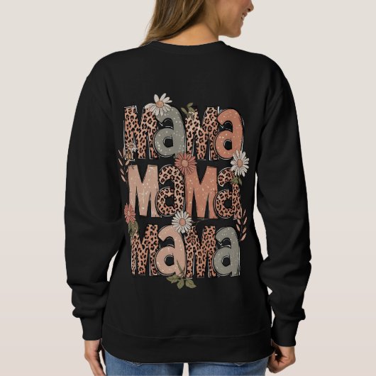 Boho Floral "Mama" Retro Sweatshirt (Achterkant)