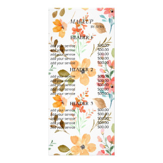 Boho Floral Maquillage Artiste Liste de prix Modèl