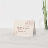 Boho Floral Mariage Carte de remerciements (Devant)