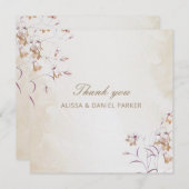 Boho Floral Mariage Carte de remerciements (Devant / Derrière)