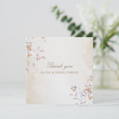 Boho Floral Mariage Carte de remerciements (Debout devant)