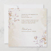 Boho Floral Mariage Carte de remerciements (Dos)