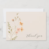 Boho Floral Mariage Carte de remerciements (Devant)