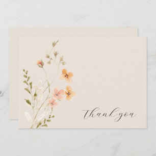 Boho Floral Mariage Carte de remerciements