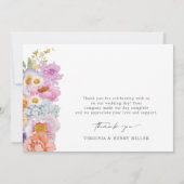 Boho Floral Mariage Carte de remerciements (Dos)