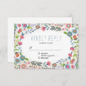 Boho Floral Mariage | Carte de réponse RSVP