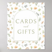 Boho floral mariage cartes et affiche de cadeaux (Devant)