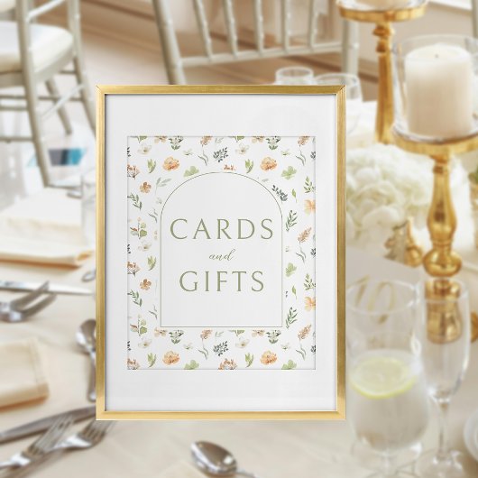 Boho floral mariage cartes et affiche de cadeaux