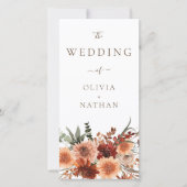 Boho Floral Mariage Ceremony Programme de réceptio (Devant)