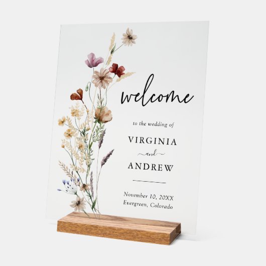 Boho Floral Mariage de bienvenue (Angle)