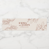 Boho Floral Mariage Étiquette de bouteille d'eau (Étiquettes simples)