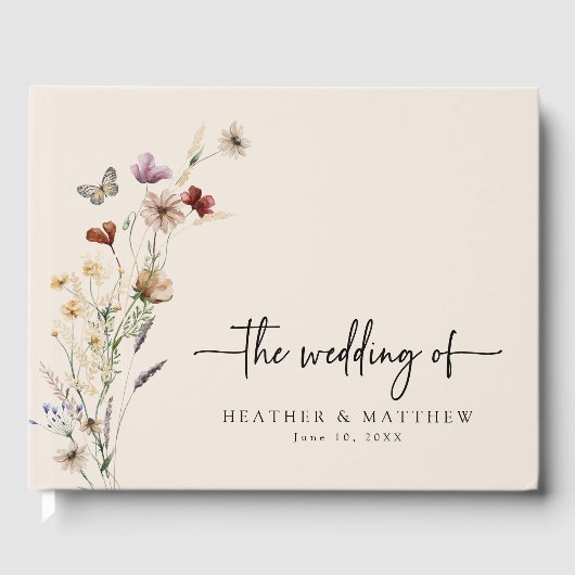 Boho Floral Mariage livre d'hôtes (Recto)