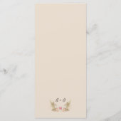Boho Floral Mariage menu plat (Dos)