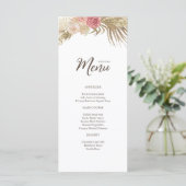 Boho Floral Mariage menu plat (Debout devant)