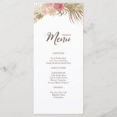 Boho Floral Mariage menu plat (Devant)