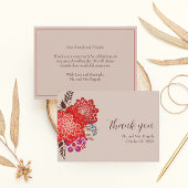 Boho Floral Mariage Merci Cartes