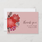 Boho Floral Mariage Merci Cartes (Devant)