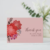Boho Floral Mariage Merci Cartes (Debout devant)