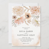 Boho Floral Mariage Photo Invitation (Devant)