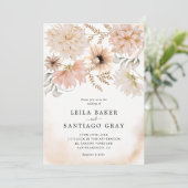 Boho Floral Mariage Photo Invitation (Debout devant)