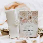 Boho Floral Mariage Photo Invitation