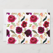 Boho Floral | Marsala Photo Faire-part de naissanc (Dos)