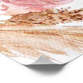 Boho Floral met Pampas Grass Welcome Baby shower Poster (Hoek)