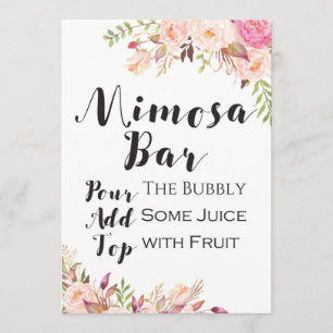 Boho floral mimosa bar Sign 5x7" Grootte Kaart