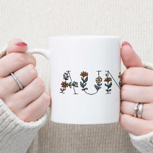 Boho floral minuscule tasse de café à deux tons