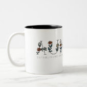 Boho floral minuscule tasse de café à deux tons (Gauche)