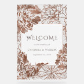 Boho Floral Mocha Affiche de bienvenue Mariage Bro (Recto)