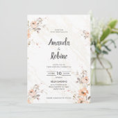 Boho Floral Moderne Faire-part de mariage (Debout devant)