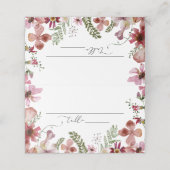 Boho Floral Moderne Numéro de table Place Cartes (Extérieur déplié)