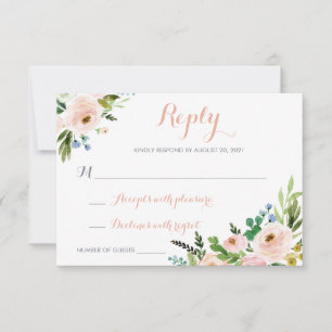 Boho floral moderne répondent la carte RSVP