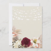 Boho Floral Monogram Wedding Kaart (Achterkant)
