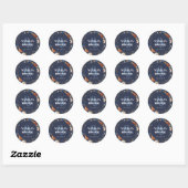 Boho Floral Nommé Stickers Mariage (Feuille)