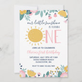Boho Floral Notre Petit Soleil Invitation 1er Anni (Devant)