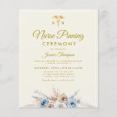 Boho floral Nurse pinning ceremonie Uitnodiging (Voorkant)