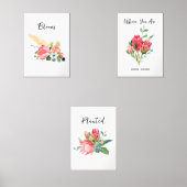 Boho Floral Nursery Nom personnalisé Date de naiss (Recto)