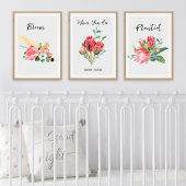 Boho Floral Nursery Nom personnalisé Date de naiss