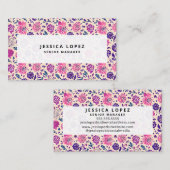 Boho Floral Ombre Pattern Visitekaartje (Voorkant / Achterkant)