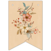 Boho Floral op getextureerd Tan Baby shower Vlaggetjes (Eerste vlag)