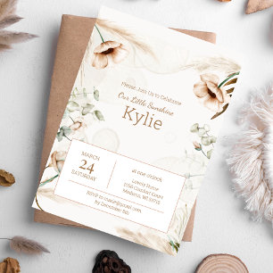 Boho Floral Oranamental Invitation d'anniversaire