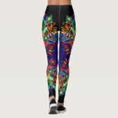 Boho Floral Paarse Ombre Leggings (Achterkant)